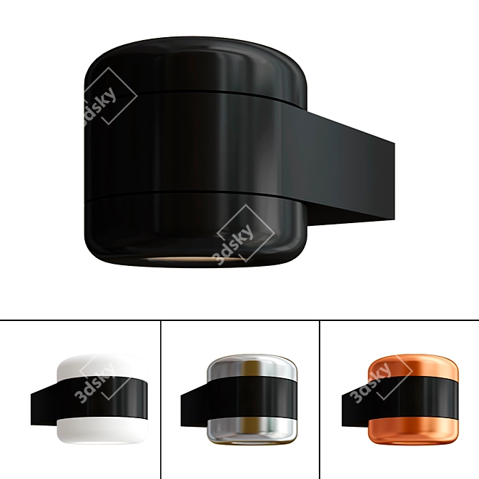 Modern LED Aluminium Wall Sconce 3D model image 1