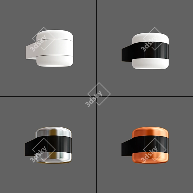 Modern LED Aluminium Wall Sconce 3D model image 6