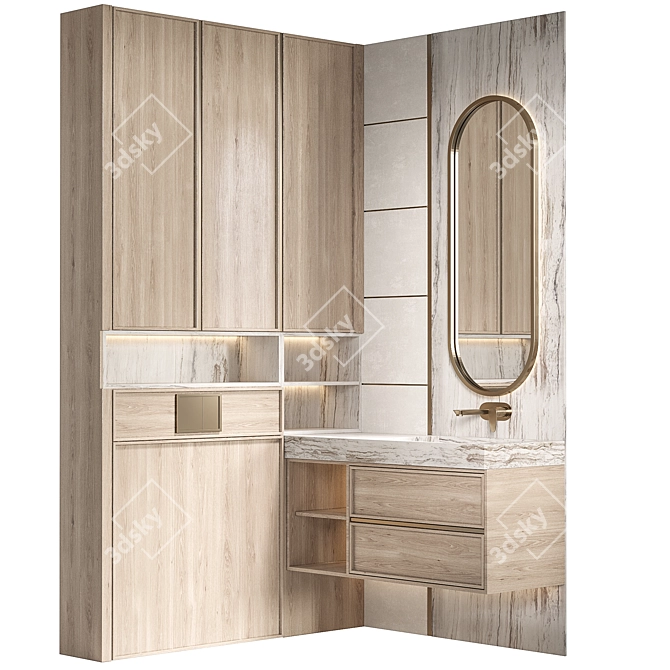 Customizable Modern Bathroom Furniture 3D model image 1