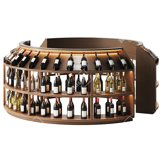 Elegant Wine Shop Stand Display 3D model image 1