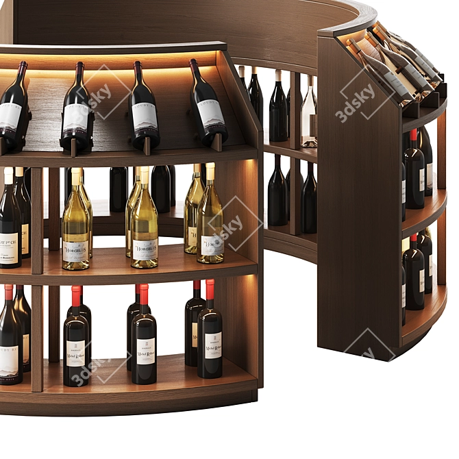 Elegant Wine Shop Stand Display 3D model image 3