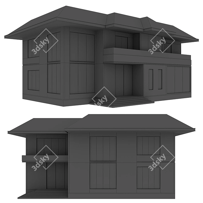 Modern House No23 Building Model 3D model image 4