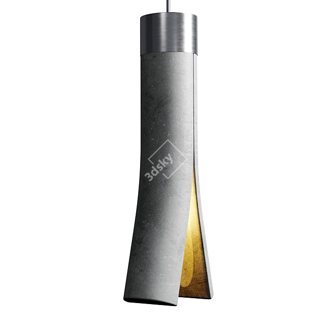 Modern Split Concrete Pendant Lamp 3D model image 6