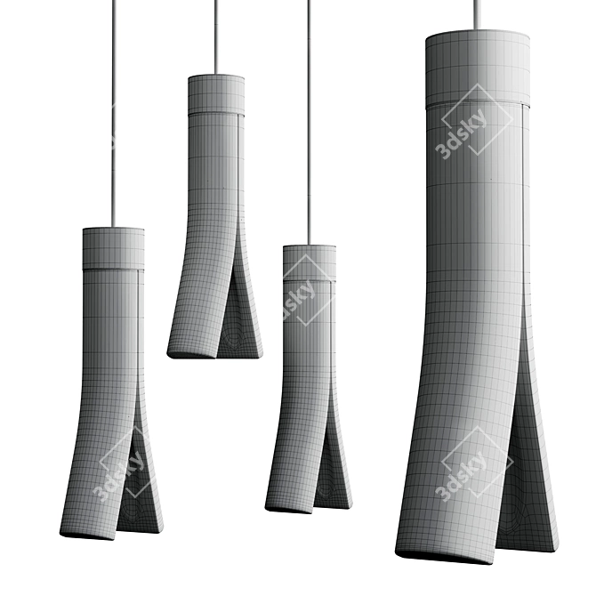 Modern Split Concrete Pendant Lamp 3D model image 10