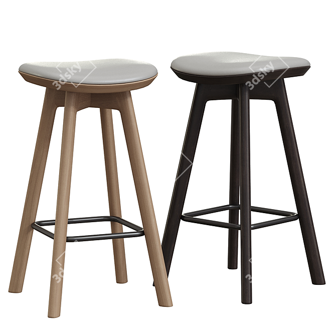 Sophisticated Modern Pauline Counter Stool 3D model image 2