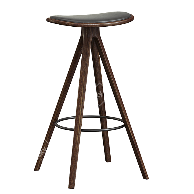 Sleek Modern BCTD Bar Stool 3D model image 2