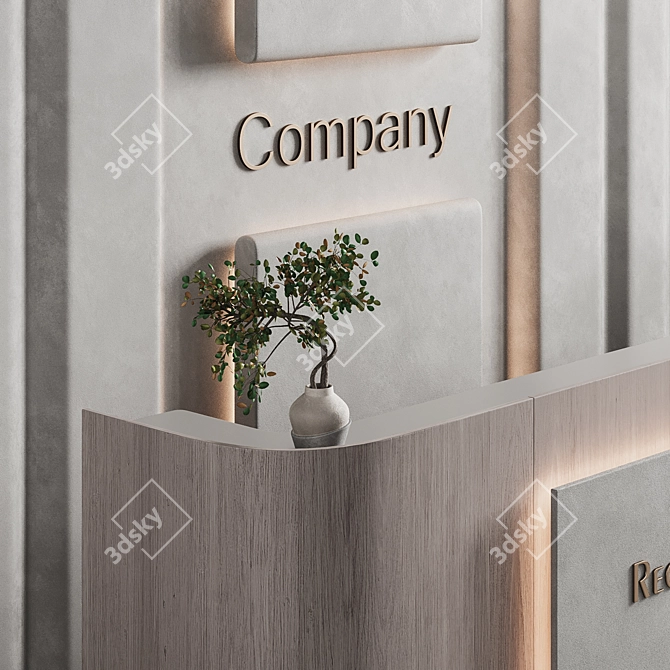 Modern Reception Desk 3D Model 3D model image 4