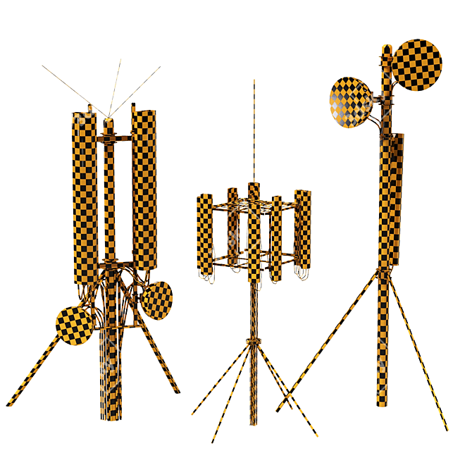 4K PBR Texture Radio Antennas 3D model image 3