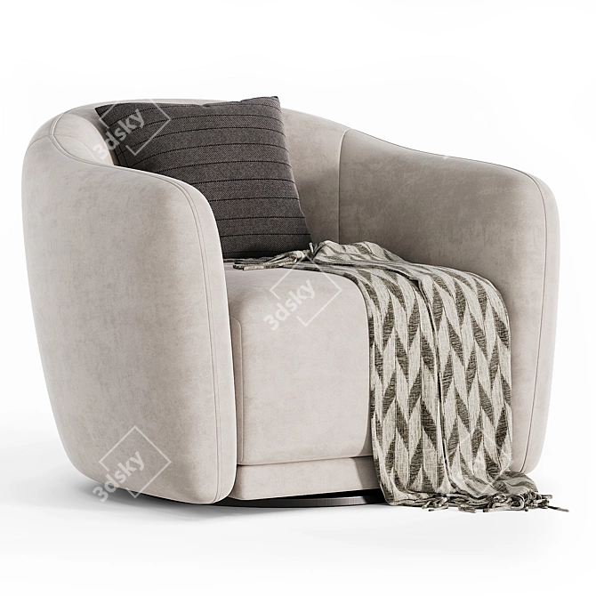 Elegant Addie Swivel Armchair 3D model image 1