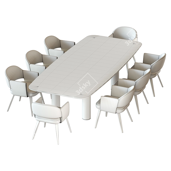 Stylish Park Dining Set 3D model image 4