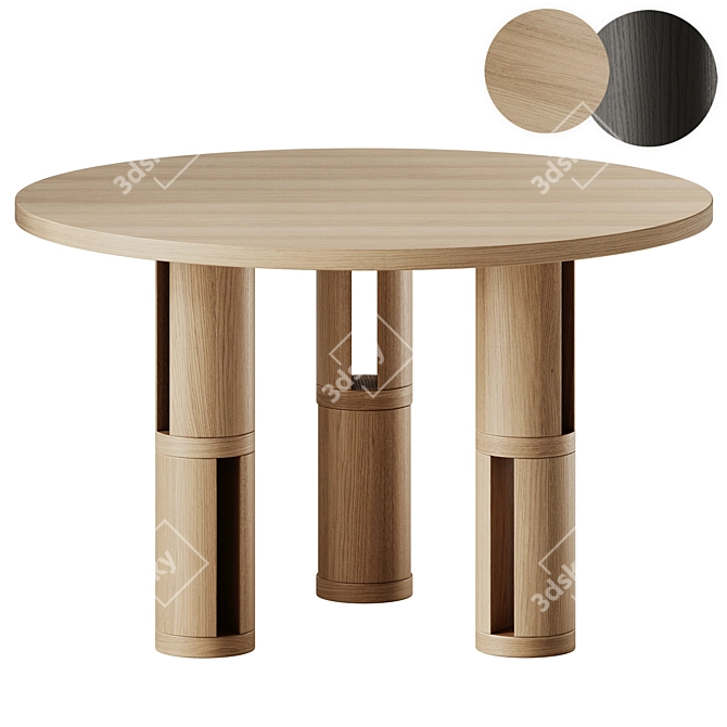 Woo Biblio Dining Table 120cm 3D model image 1