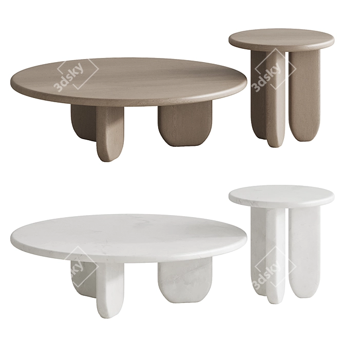 Modern Mortex Ido Tables Ensemble 3D model image 2