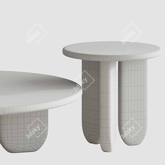 Modern Mortex Ido Tables Ensemble 3D model image 4