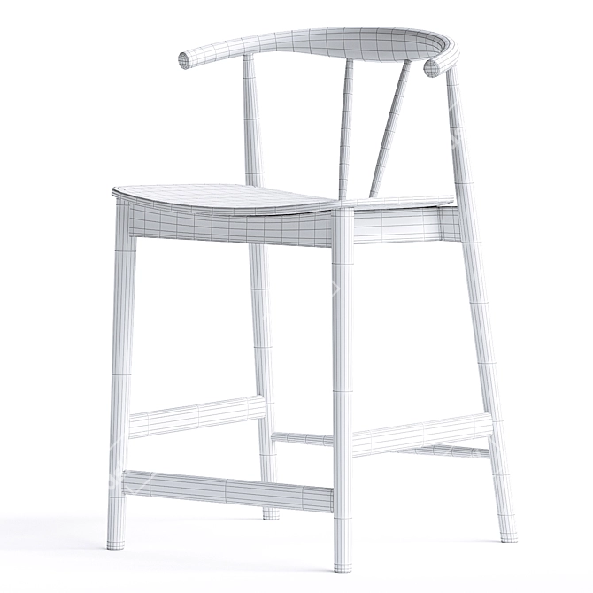 Sleek Byers Counter Stool 3D model image 4