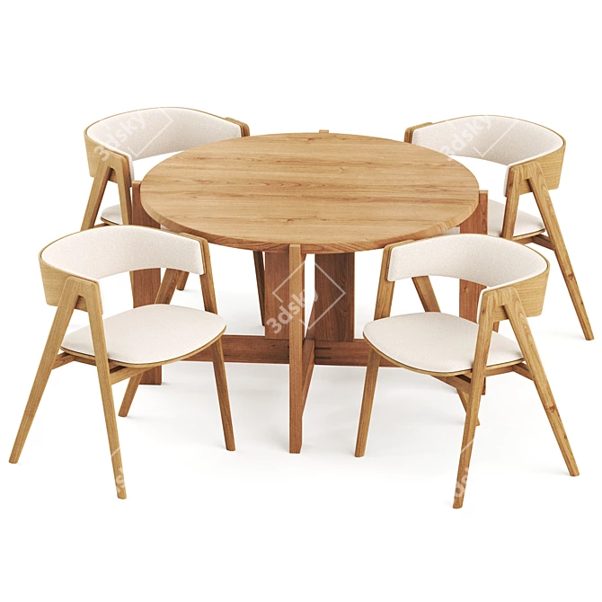  Modern Dining Set, Elegant Design 3D model image 2