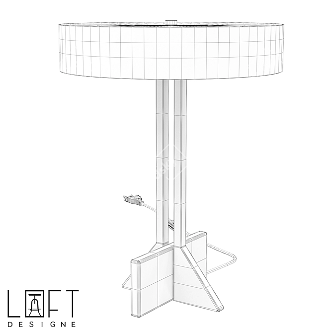 Modern LED Table Lamp Metal-Marble 3D model image 2