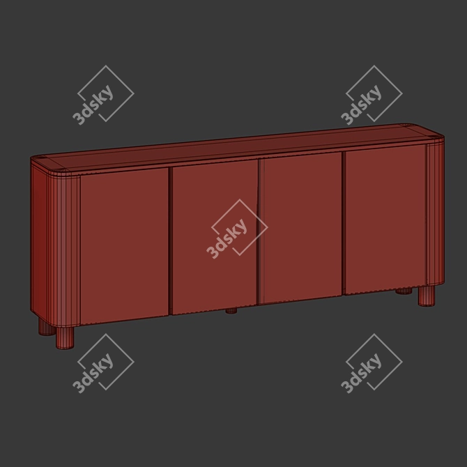 Ash Plywood TV Stand - KaveHome 3D model image 2