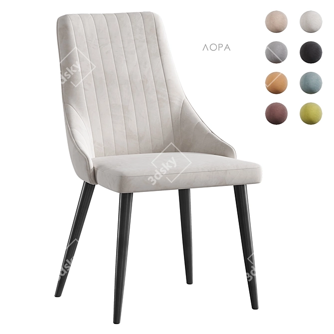 Laura Velvet Dining Chair 3D model image 1