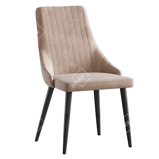 Laura Velvet Dining Chair 3D model image 2