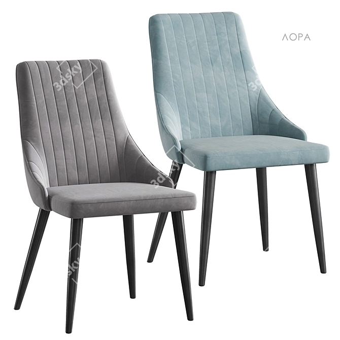 Laura Velvet Dining Chair 3D model image 4