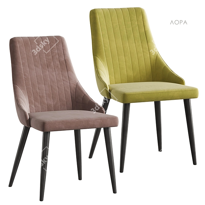 Laura Velvet Dining Chair 3D model image 5