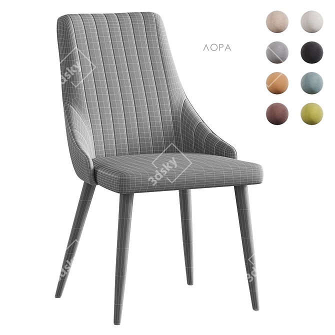 Laura Velvet Dining Chair 3D model image 7