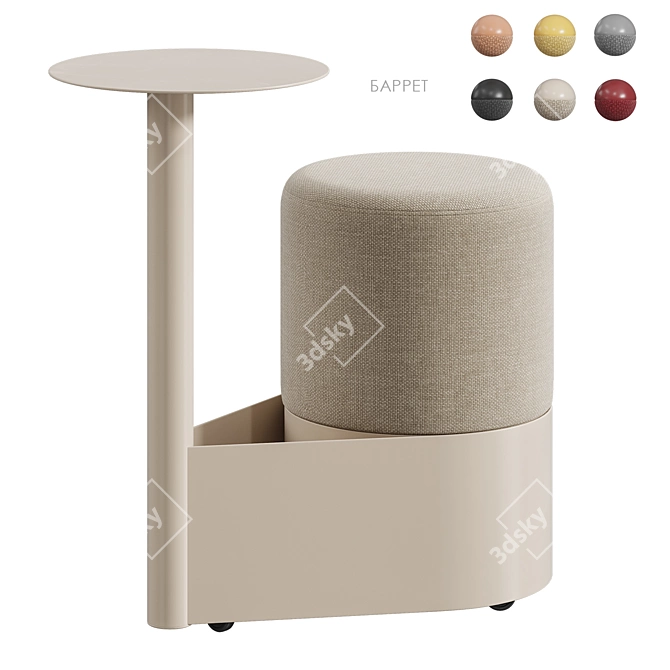 Round Side Table with Multiple Colors 3D model image 1