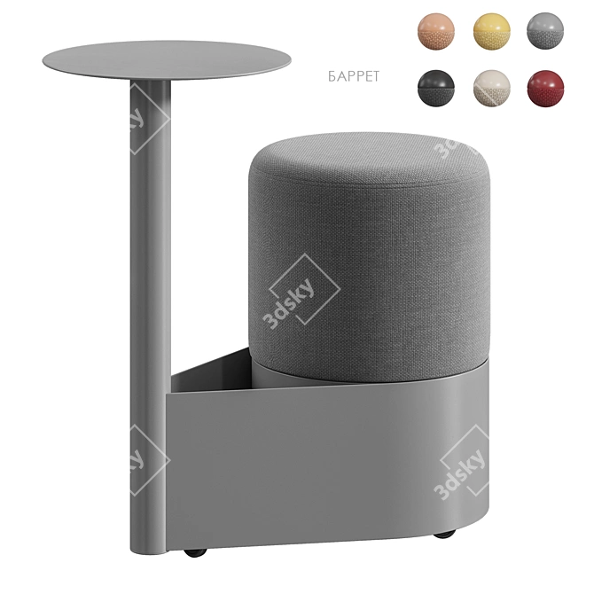 Round Side Table with Multiple Colors 3D model image 4