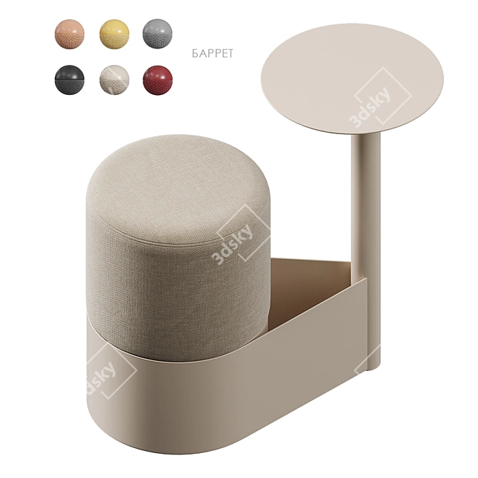 Round Side Table with Multiple Colors 3D model image 6