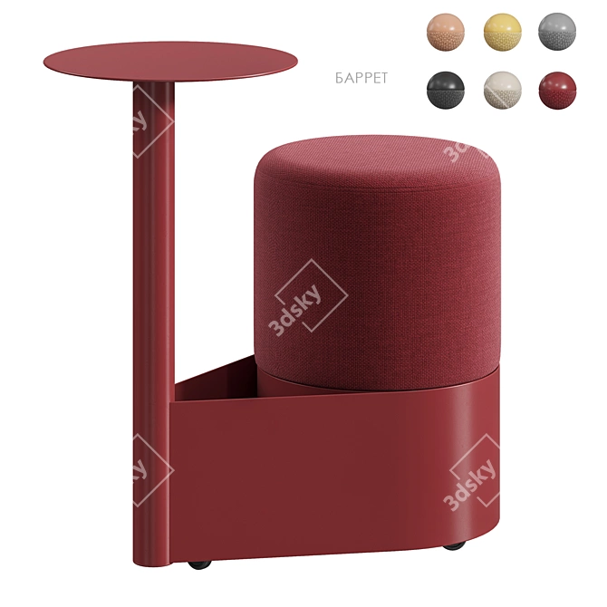 Round Side Table with Multiple Colors 3D model image 7