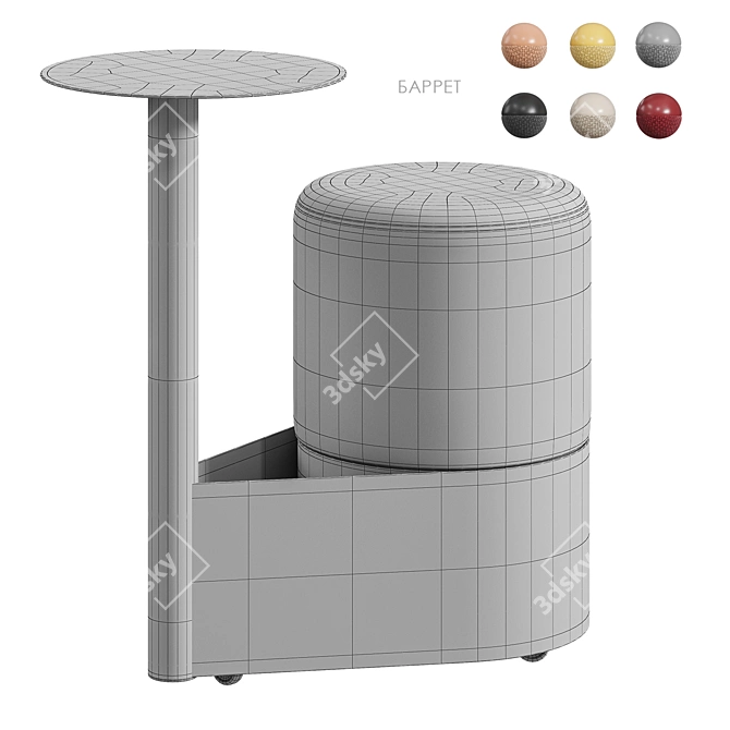 Round Side Table with Multiple Colors 3D model image 8