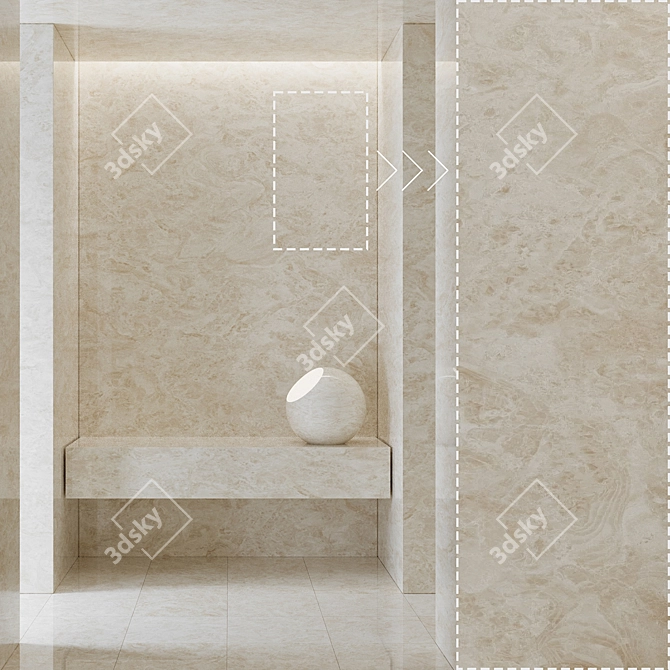 Marble Stone Textured Panels Set 3D model image 1