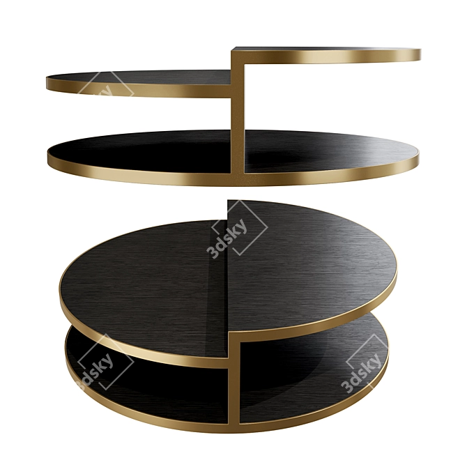 Nilo Charcoal Grey Brass Coffee 3D model image 2