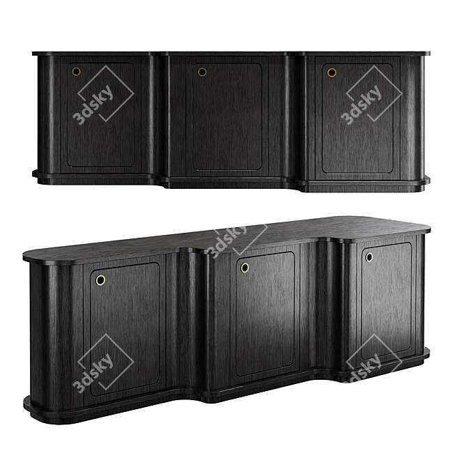 Caprioli Charcoal Oak Dresser 3D model image 1