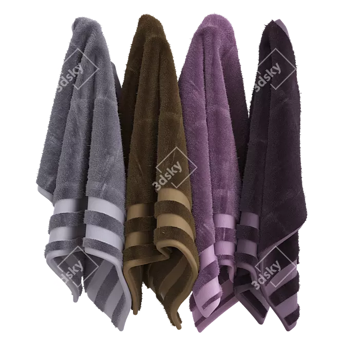 Luxury 3D Towels Model Set 3D model image 1