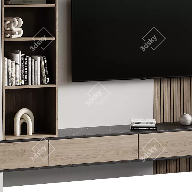 Modern TV Wall Set 3D 3D model image 3