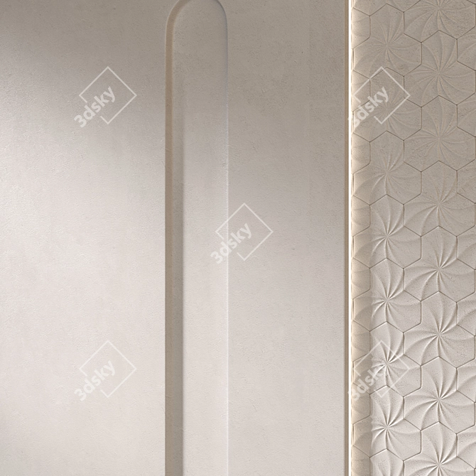 Modern 3D Headboard Wall Panel 3D model image 5