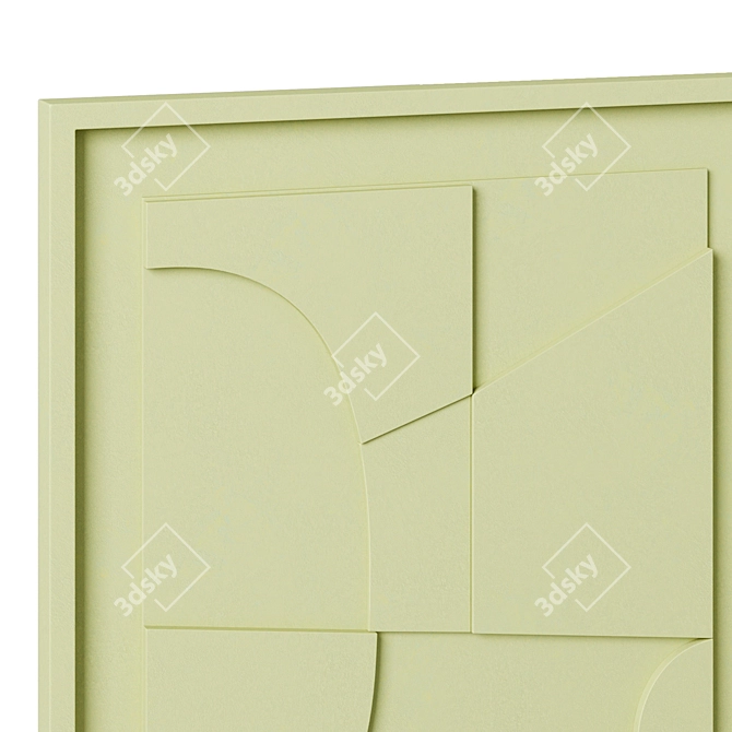 Raised Relief Wall Art Set 3D model image 5