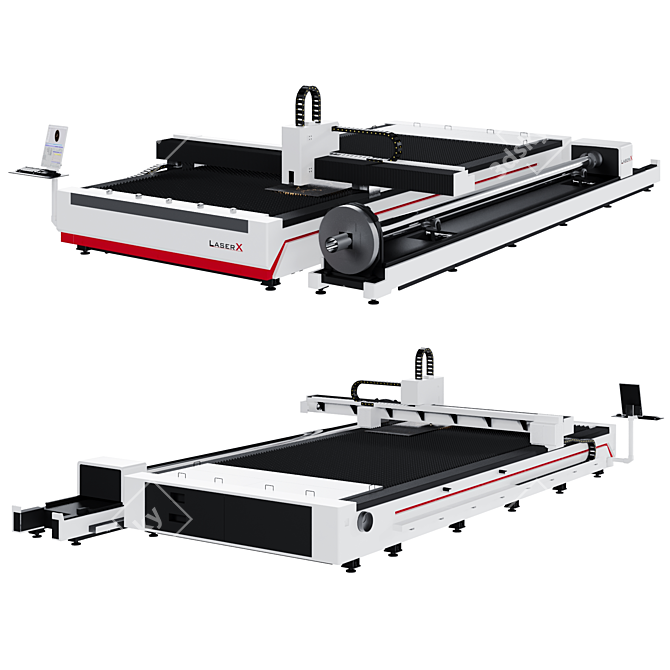 Fiber Laser Metal Cutter | 500x220 cm 3D model image 2