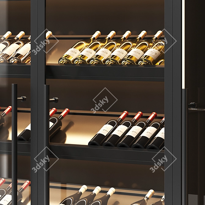 Modern Wine Cabinet Set with Dishes 3D model image 3