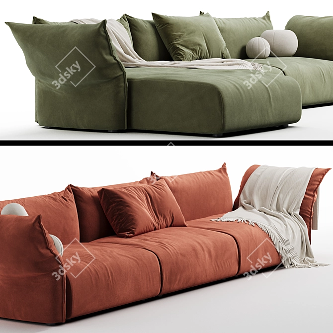 Comfort Living Sofa - 3D Model 3D model image 6