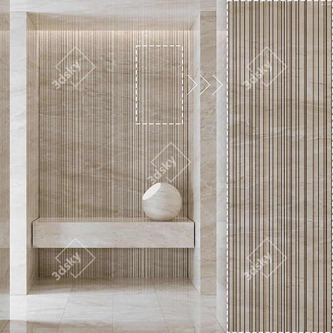 Marble Stone 3D Panels Collection 3D model image 3