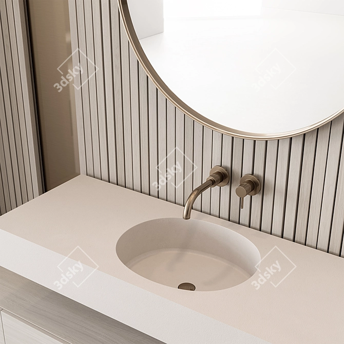 Stone Wall Bathroom Set 58 3D model image 2