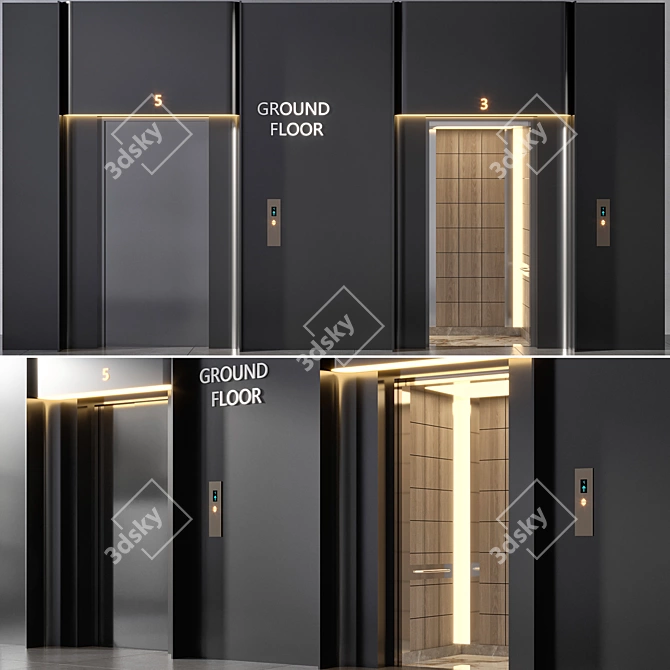  Modern Elevator Design for 3D环境 3D model image 1