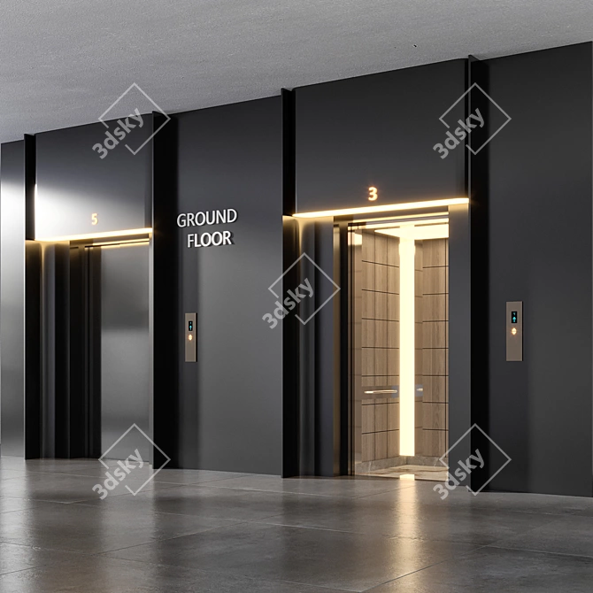  Modern Elevator Design for 3D环境 3D model image 3