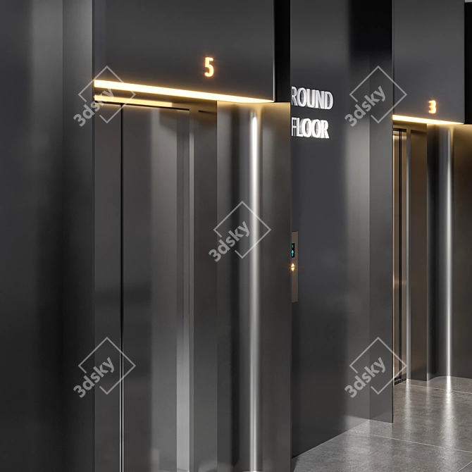  Modern Elevator Design for 3D环境 3D model image 4