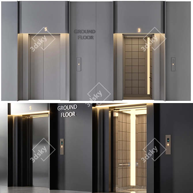  Modern Elevator Design for 3D环境 3D model image 6