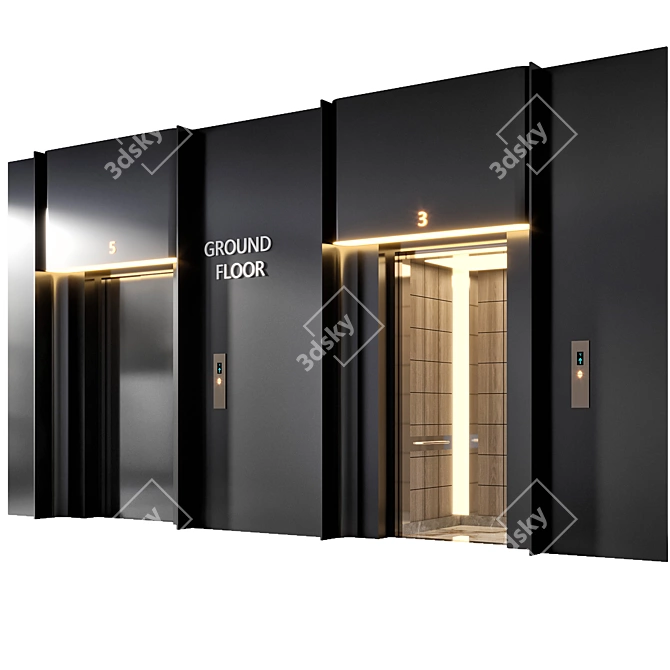  Modern Elevator Design for 3D环境 3D model image 8