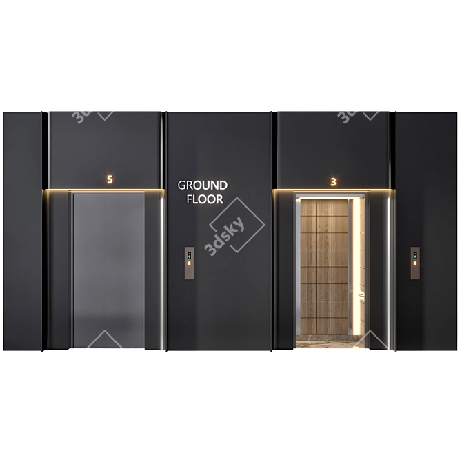  Modern Elevator Design for 3D环境 3D model image 9