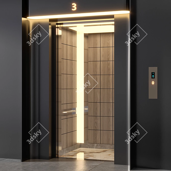  Modern Elevator Design for 3D环境 3D model image 13